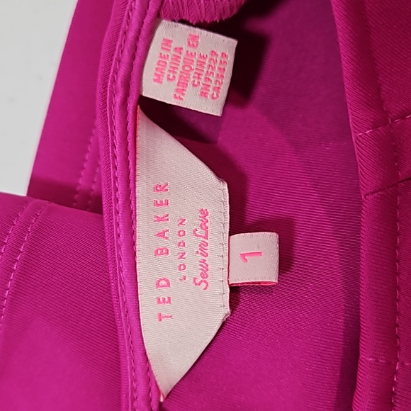 Ted Baker Magenta Scuba Fit And Flare Dress 1/US 4 - Picture 6 of 7